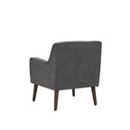 Lilola Home Ryder Mid Century Modern Gray Woven Fabric Tufted Armchair