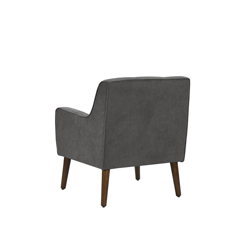 Lilola Home Ryder Mid Century Modern Gray Woven Fabric Tufted Armchair