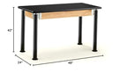 NPS Signature 24x48 Metal Science Lab Table with HPL Top in Black