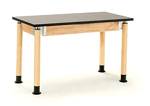 National Public Seating PSLT2454AH-OK 24 x 54 in. Height Adjustable Science Lab Table with Phenolic Top44; Oak Legs