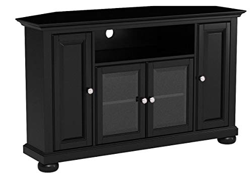 Crosley Furniture Alexandria Corner Tv Stand For 50+ Inch Tvs, Entertainment Center With Storage Shelves, Black