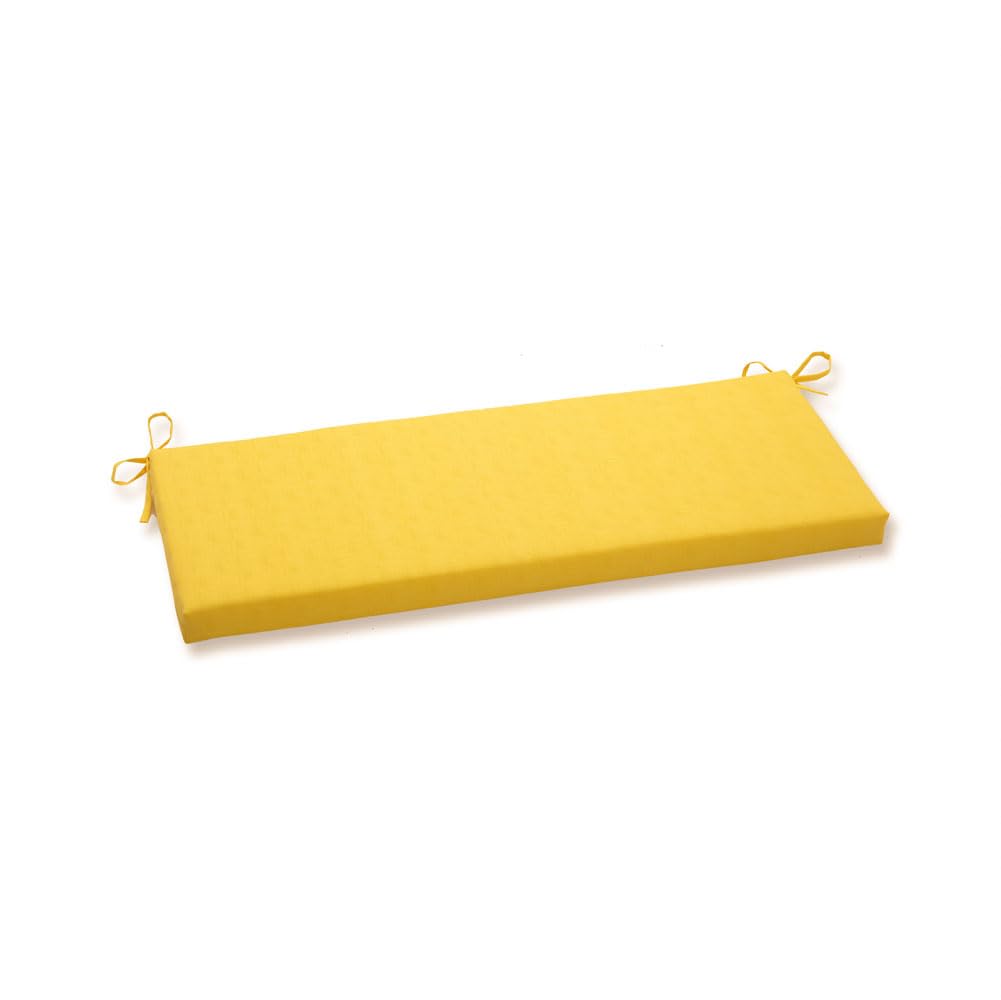 Pillow Perfect Solid Outdoor Patio Sofa Bench Swing Cushion Weather, And Fade Resistant, 1 Count (Pack Of 1), Yellow Fresco
