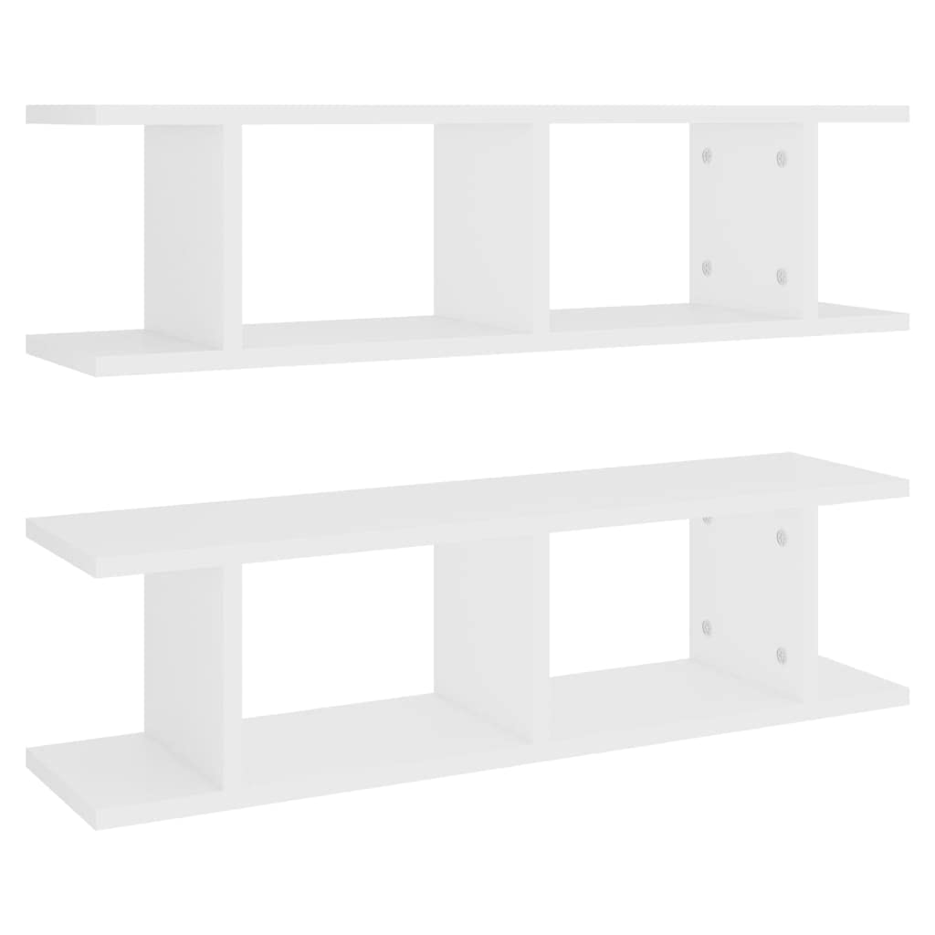 Wall Shelves 2 pcs White 78x18x20 cm Engineered Wood