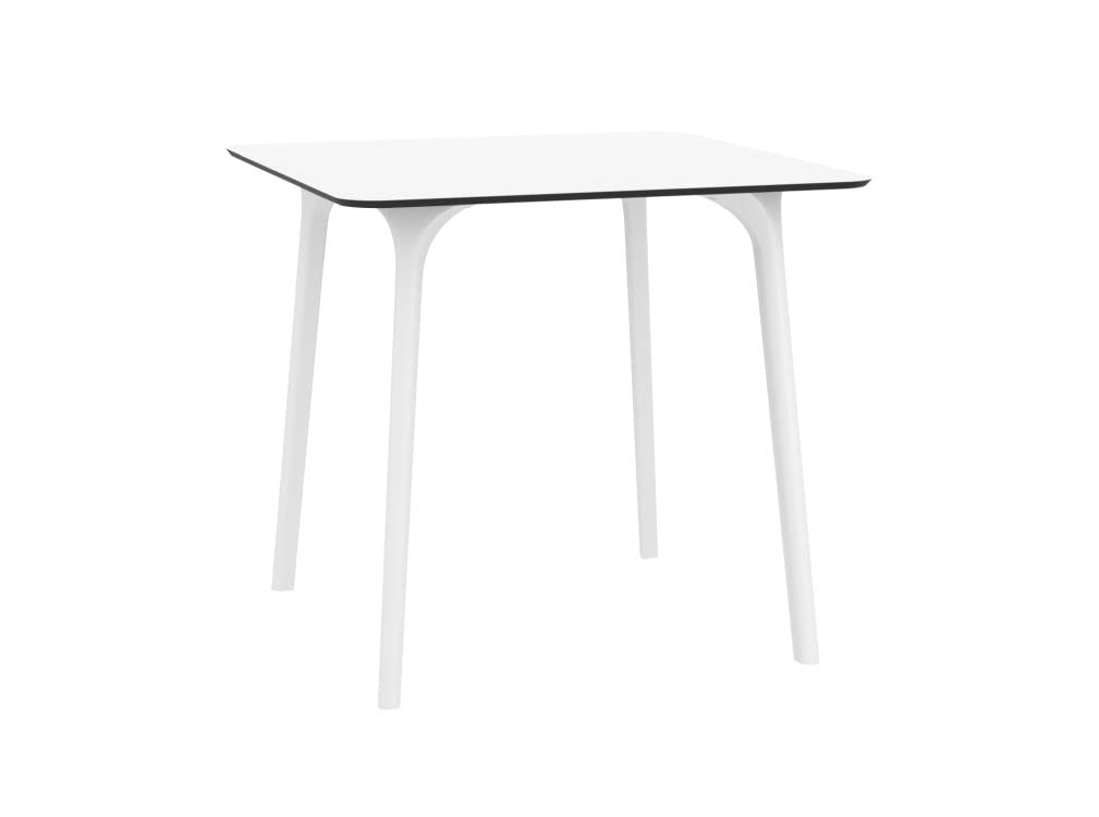 Compamia Maya 31 Square Patio Dining Table in White, Commercial Grade