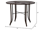 International Caravan 657100-OG-165262-O-852747 Iron Outdoor Patio Dining Table, 40", Matte Brown
