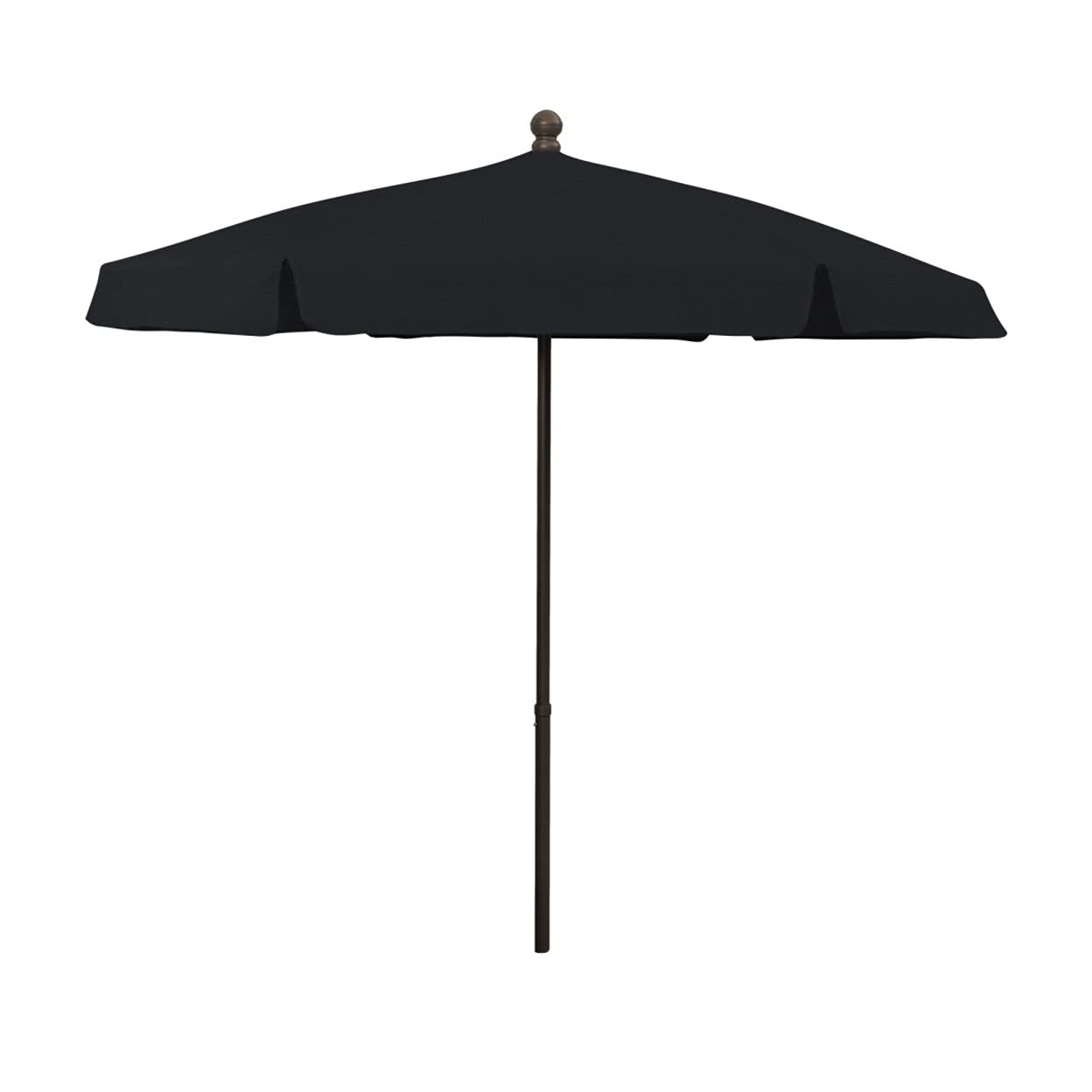 Fiberbuilt 7.5' Hex Garden Patio Umbrella 6 Rib Push Up Champagne Bronze with Black Vinyl Coated Weave Canopy