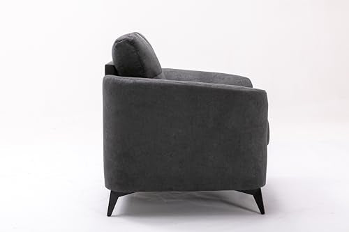 Lilola Home Callie Gray Velvet Fabric Chair - Thumbnail 2