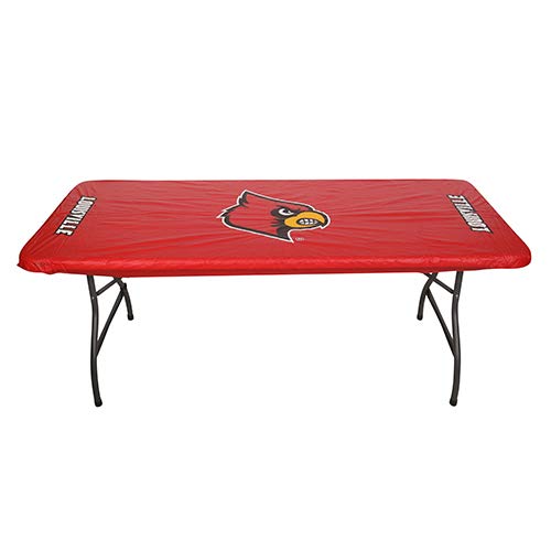 Collegiate Kwik-Covers Rectangle Plastic Table Covers, Bundle Of 2 (University Of Louisville, 8')