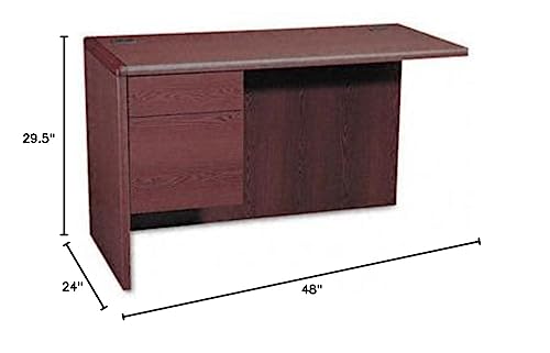 Hon-10700 &quot;L&quot; Workstation Return, Left 3/4 Pedestal, 48W X 24D X 29-1/2H, Mahogany