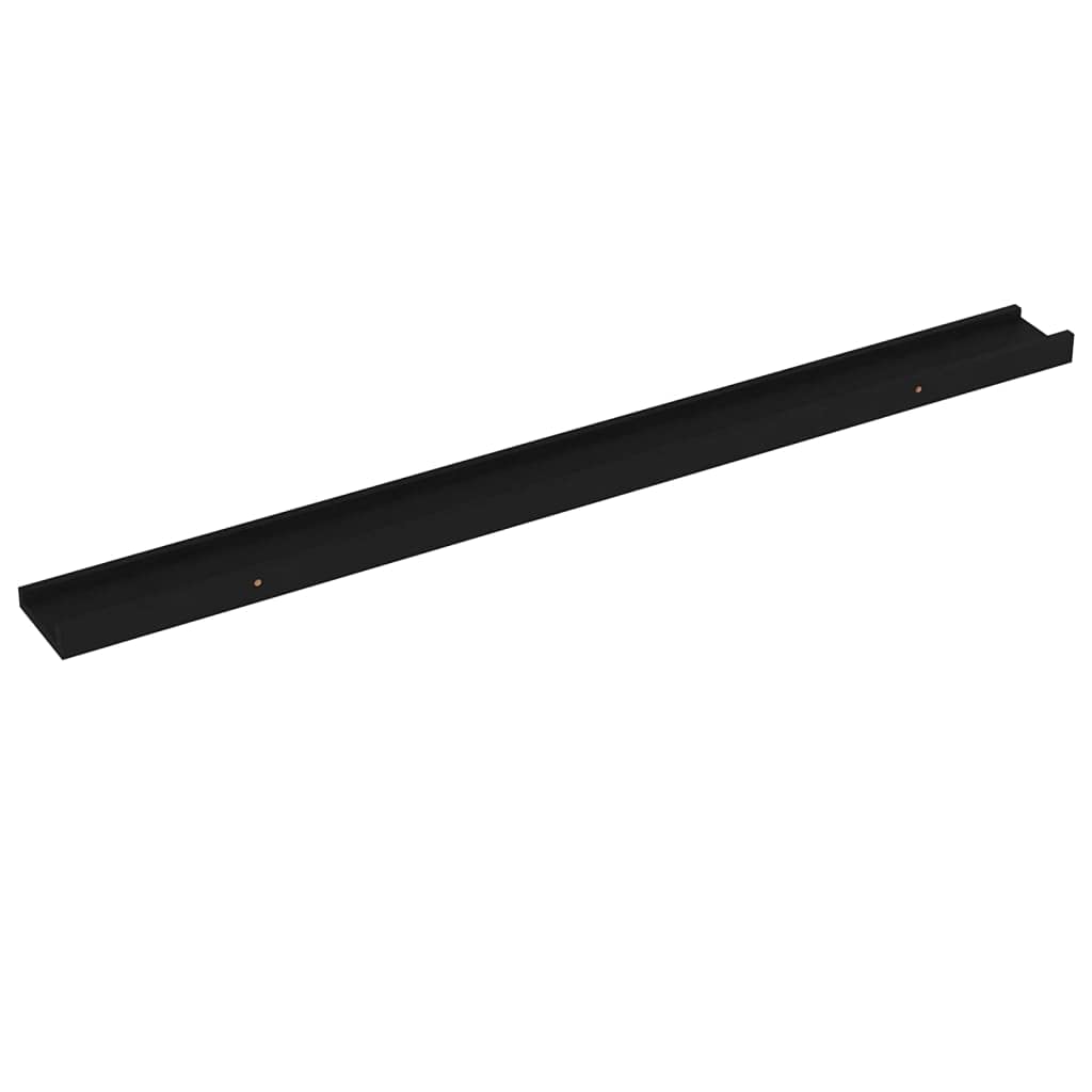 vidaXL Black Wall Shelves 2 pcs - Versatile 39.4&quot;x3.5&quot;x1.2&quot; MDF Storage Solutions for Modern Home Decor