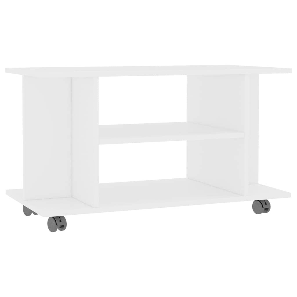 vidaXL TV Stand, TV Unit for Living Room, Sideboard with Castors, Entertainment Center Media Unit Cupboard, Modern Style, White Engineered Wood