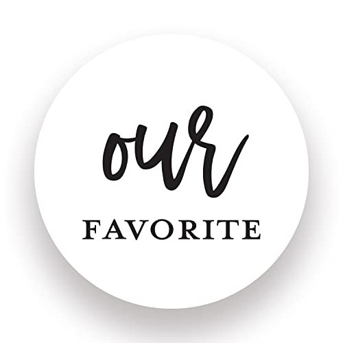 2 Round Our Favorite Wedding Favor Stickers - 40 cnt (Black on White)