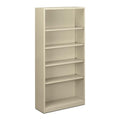 HON Steel Bookcases-5 Shelf Metal Bookcase, 34-1/2Wx12-5/8Dx71, Putty