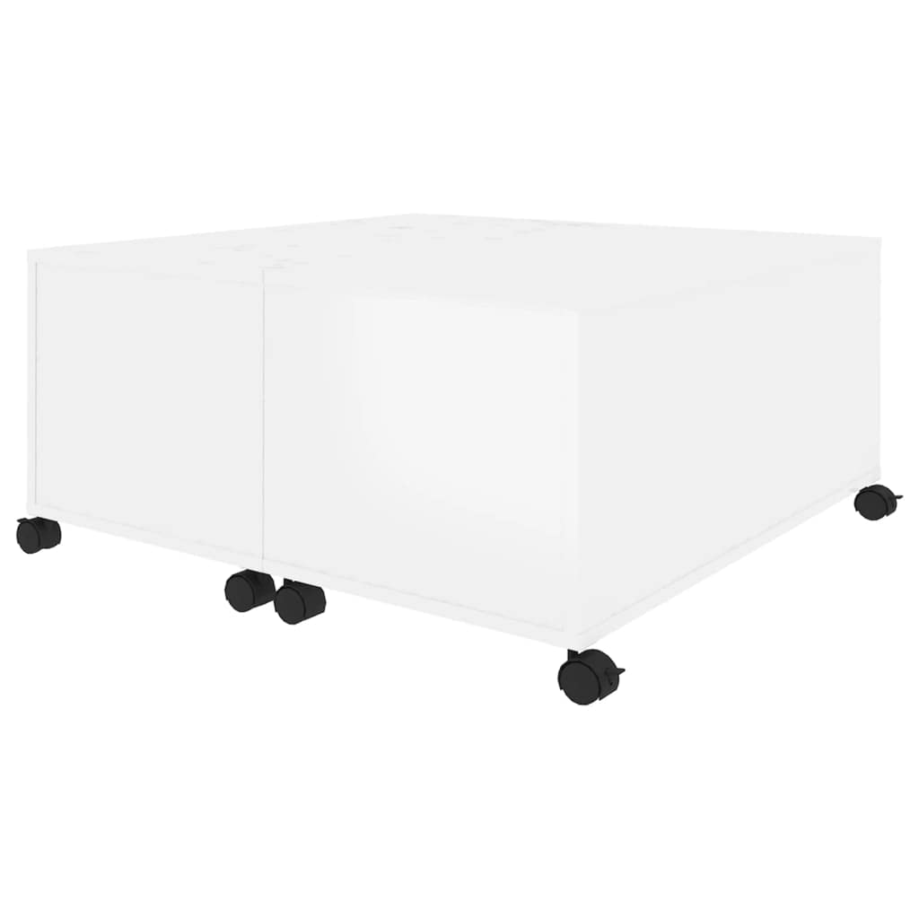 vidaXL Coffee Table High Gloss White 29.5"x29.5"x15" Engineered Wood