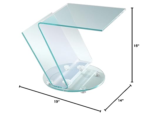 Best Master Furniture Contemporary Glass End Table