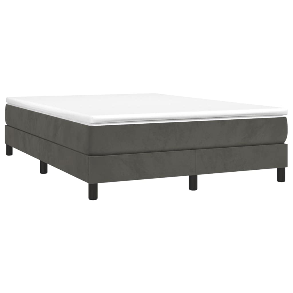 vidaXL Box Spring Queen Bed Frame | Dark Gray Velvet | Modern Design | Durable Engineered Plywood Construction | Size 59.8x79.9