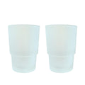 TENET Frosted Glass Bathroom Tumbler Toothbrush Holder, Chrome (Pack of 2)