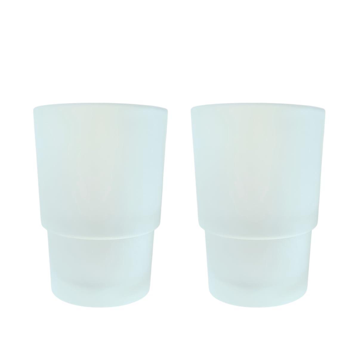 TENET Frosted Glass Bathroom Tumbler Toothbrush Holder, Chrome (Pack of 2)