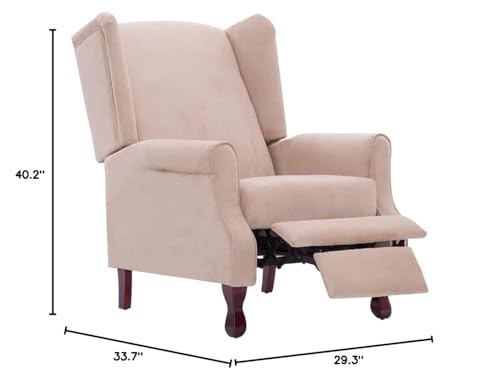 vidaXL Armchair, Wingback Recliner Chair with Padded Seat Cushion, Upholstered French Chair for Home Living Room Bedroom, Cream Fabric