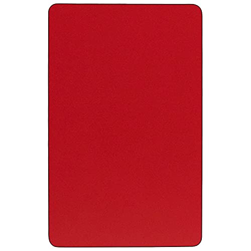Flash Furniture 36''W X 72''L Rectangular Red Hp Laminate Activity Table - Height Adjustable Short Legs