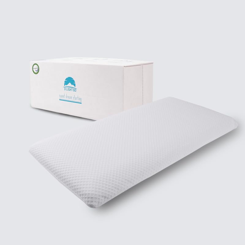 Dlight Bd Slim 3.2' Stomach Sleeping Memory Foam Pillow-Thin, Flat, Soft Yet Supportative For Belly, Back& Stomach Sleepers (3.
