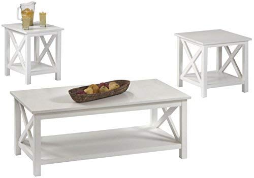Progressive Furniture Seascape1 Tables, 3 Pack, Textured White