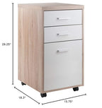 Ergode Kenner Storage Mobile Cabinet | Versatile | Contemporary Design | Easy Mobility | Reclaimed Wood Finish | Linen White Facings | 1-Drawer | Locking Casters (18316-VV)