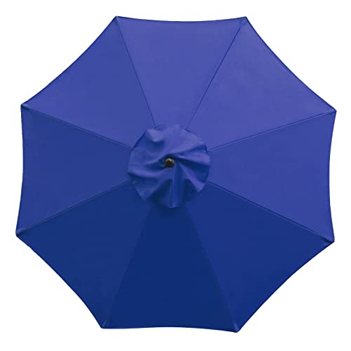 Sunnyglade 9Ft Patio Umbrella Replacement Canopy Market Umbrella Top Outdoor Umbrella Canopy With 8 Ribs (Navy Blue)