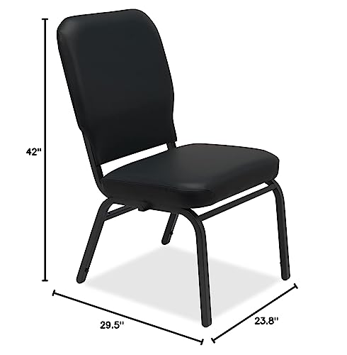 Lorell Vinyl Back/Seat Oversized Stack Chairs, 5" Height X 8" Width X 16.9" Length