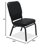 Lorell Vinyl Back/Seat Oversized Stack Chairs, 5" Height X 8" Width X 16.9" Length