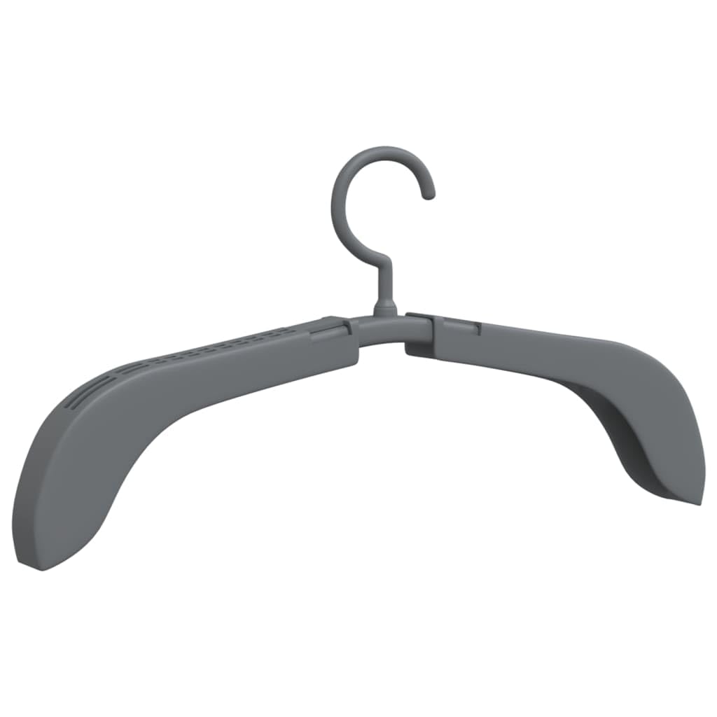 vidaXL Extendable Clothes Hangers, Adjustable Length for Various Sizes, Space-Saving Design with Ergonomic Curved Shoulder, Pack of 5 - Gray