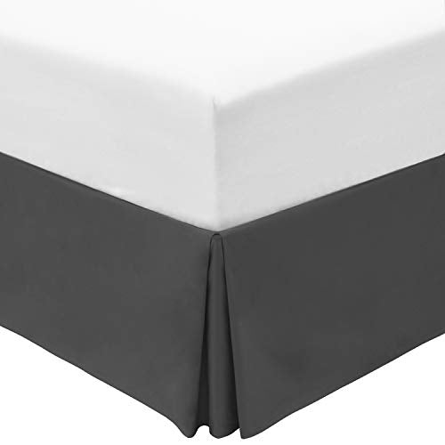 Mellanni Grey Full Size Bed Skirt - Bed Frame And Box Spring Cover - 15 Tailored Drop Pleated Dust Ruffle - Hotel Luxury Bedding