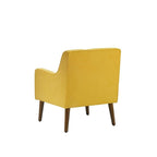 Lilola Home Ryder Mid Century Modern Yellow Woven Fabric Tufted Armchair