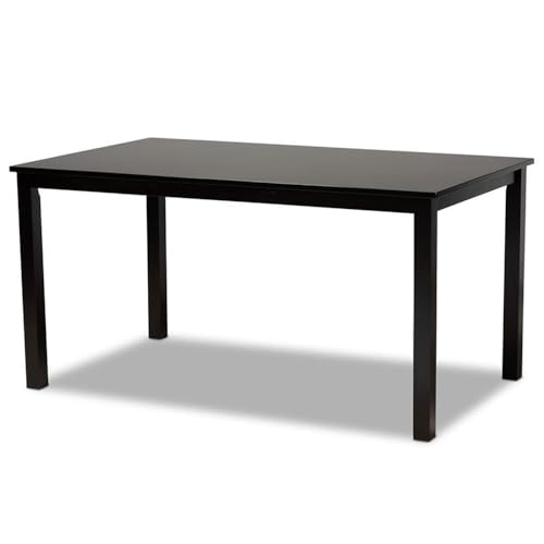 Baxton Studio Dylin Modern and Contemporary Dark Grey Fabric Upholstered and Dark Brown Finished Wood 7-Piece Dining Set