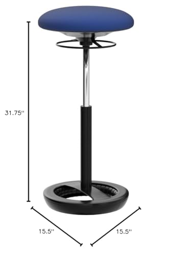 Safco Twixt Active Movement Seating Chair, Ergonomic Support, Extended Height, Blue Mesh