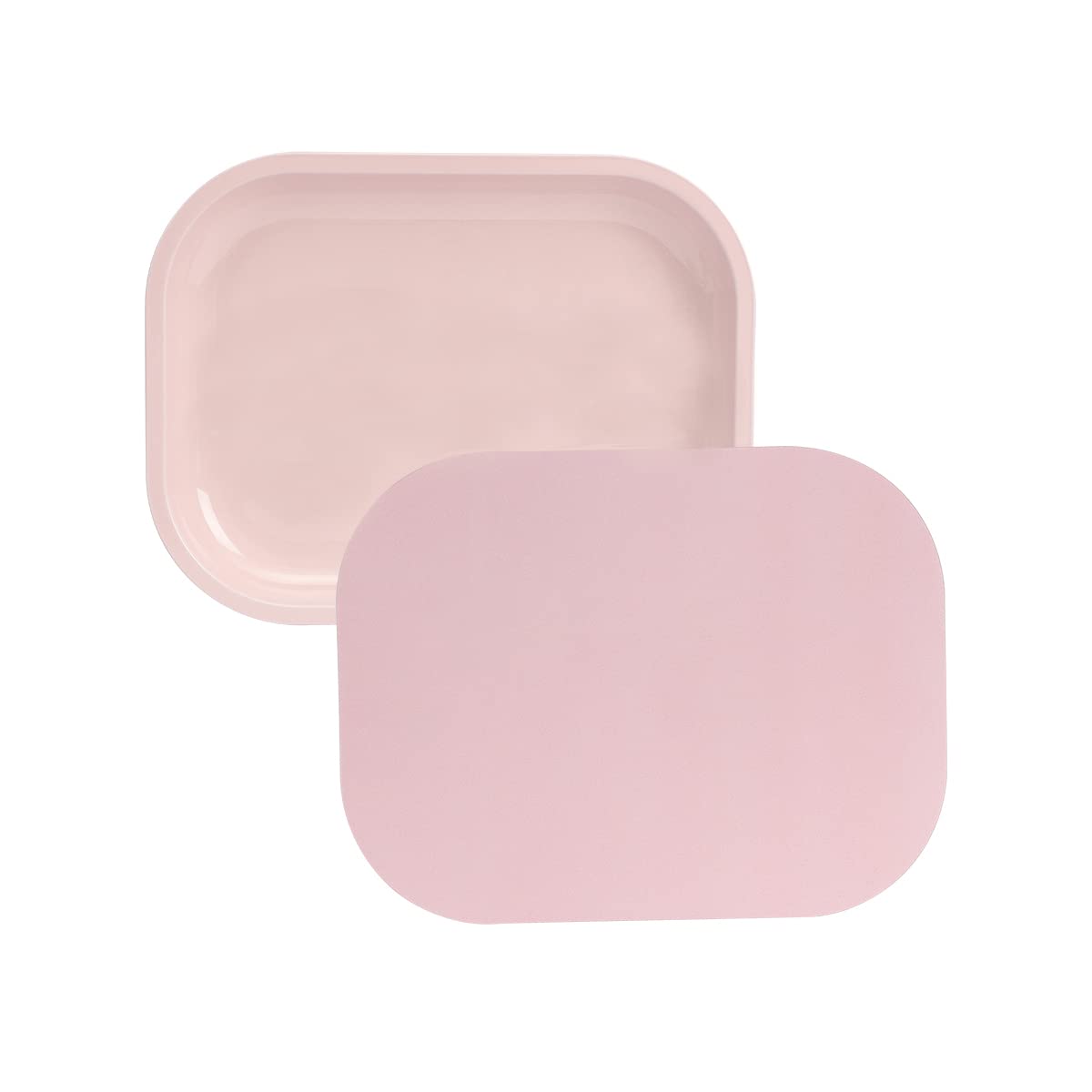 HOKirin Pink Small Metal Tray with Soft PVC Magnetic Lid,7x5.5x0.6