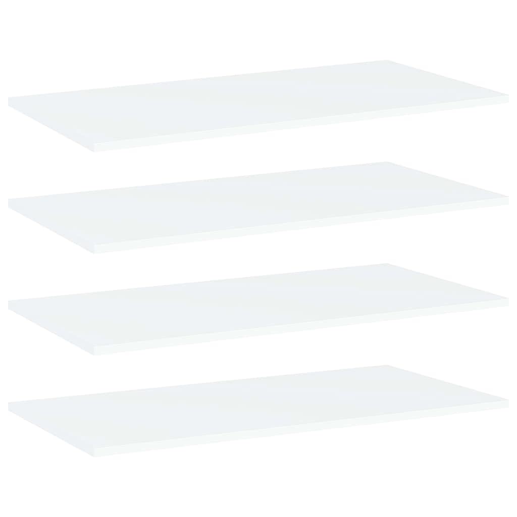 vidaXL Bookshelf Boards, Pack of 4, White, Simplistic Design, Convenient Size, Engineered Wood - Versatile Shelves for Extra Storage or Replacement