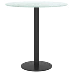 vidaXL Tempered Glass Table Top with Marble Design, White, Round, Durable, Easy-to-clean, Home Decor, Versatile Usage, Zero Assembly Required, Diameter 15.7"