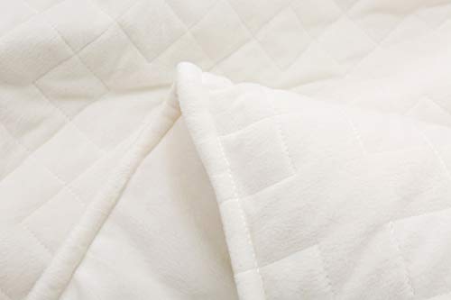 F.Y.Dreams Duvet Cover For Weighted Blanket 60X80 Inches With 8 Ties/Minky Square Quilted/Off-White