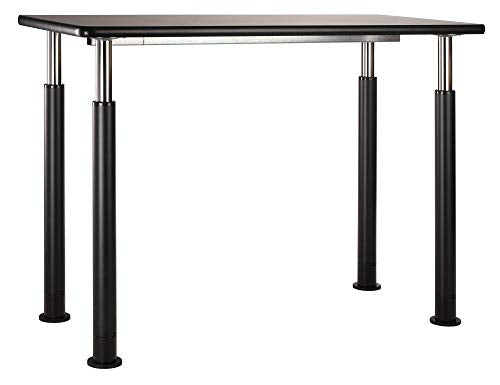 National Public Seating 54&quot; L x 24&quot; W Designer Height Adjustable School Science Lab Utility Table with HPL Top - Black