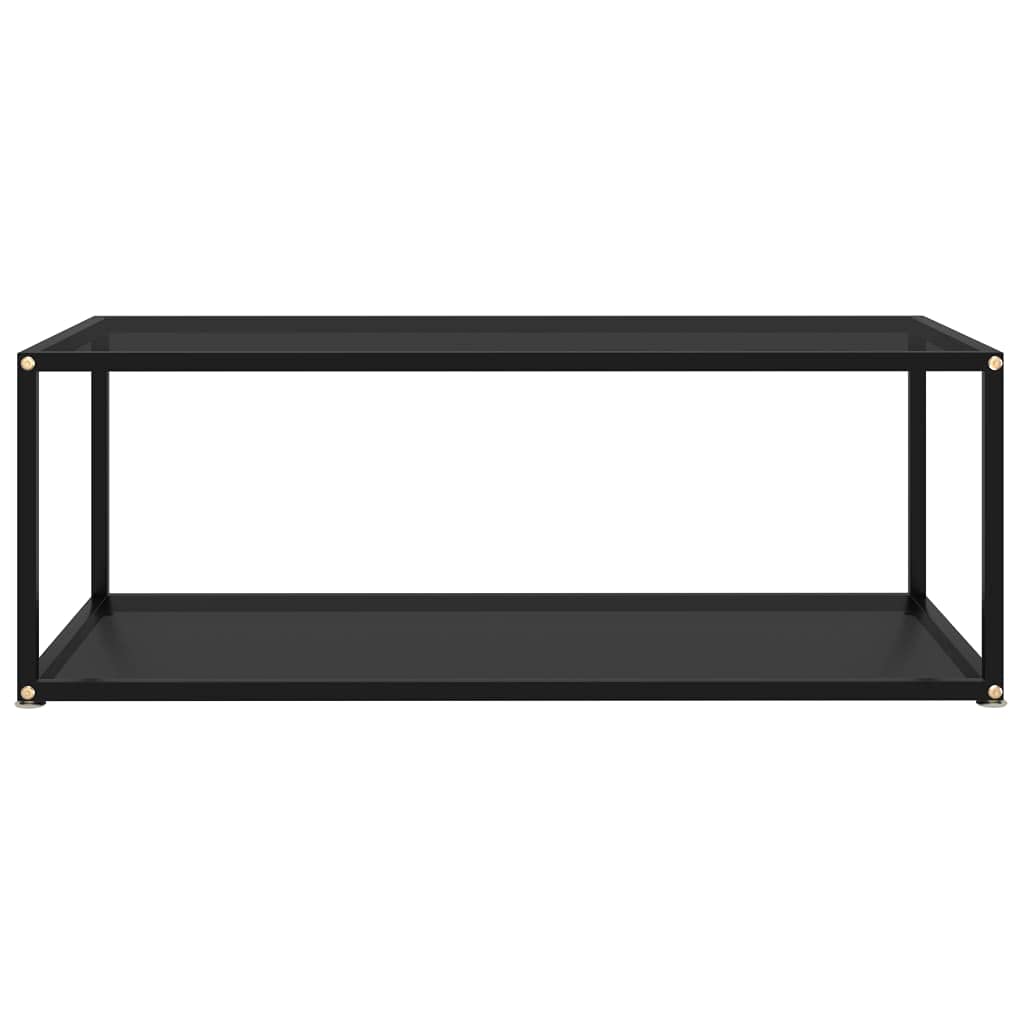 Coffee Table Black 39.4x19.7x13.8 Tempered Glass