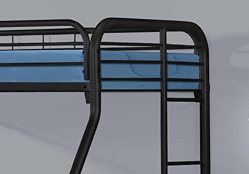 Monarch Specialties Ladder Bunk Bed, Metal Frame, Black, Twin Over Full Size