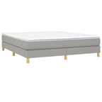 vidaXL California King Light Gray Box Spring Bed Frame - Sturdy Fabric & Wood Construction for Modern Bedrooms