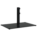vidaXL Parasol Base - 55.1 lbs Adjustable Black Steel Rectangular Umbrella Stand with Double Knob & 4 Foot Pads for 1.3"/1.5"/1.9" Poles
