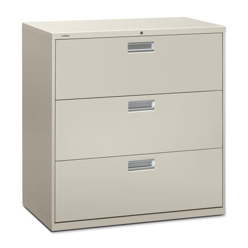Hon 600 Series Standard Lateral Files W/Locks-3 Drawer Lateral File W/Lock, 42"X19-1/4"X40-7/8", Gray