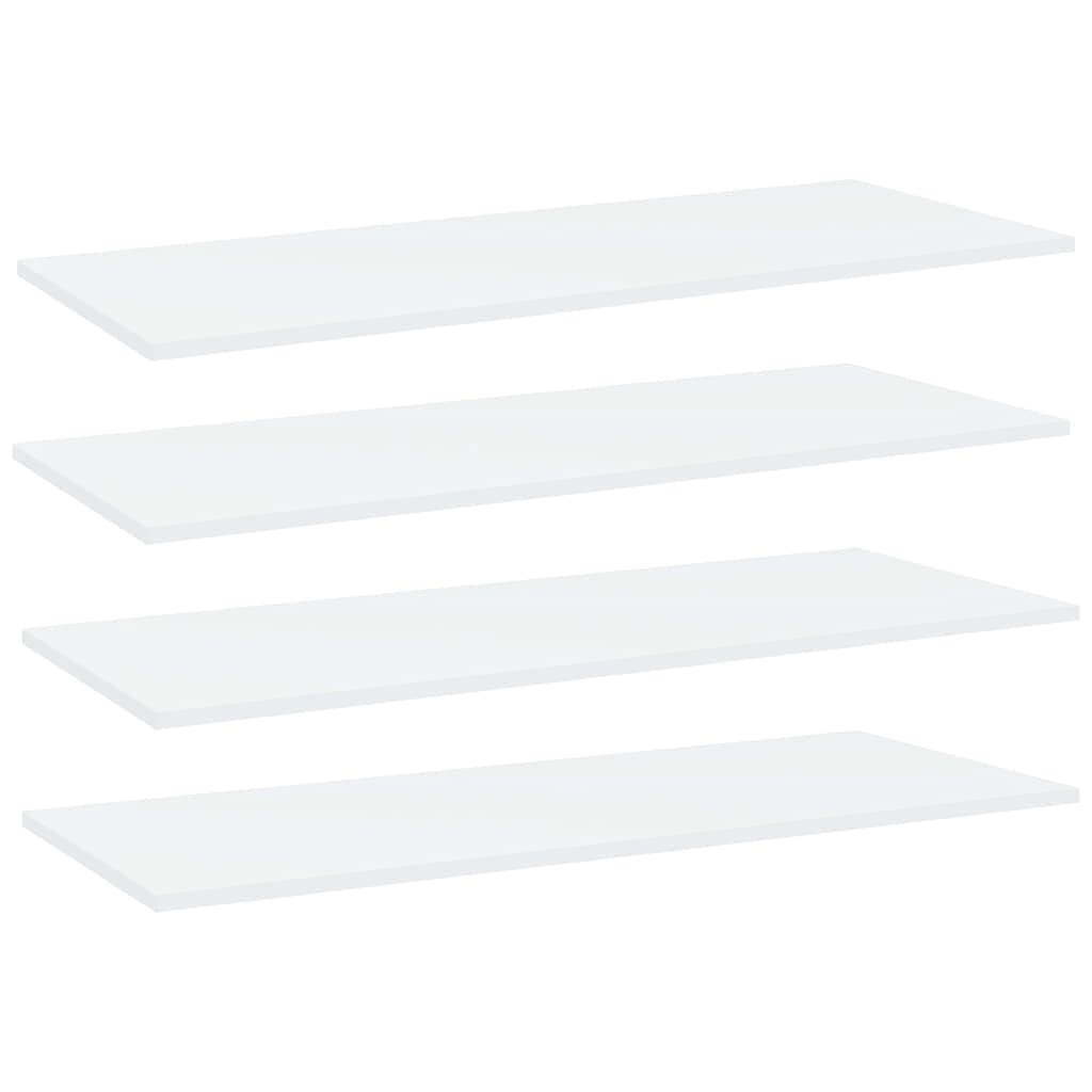 vidaXL White Bookshelf Boards – Engineered Wood – Simplistic Design – Quality and Versatile Storage Solution – Easy to Clean – 39.4x15.7x0.6 - 4 pcs