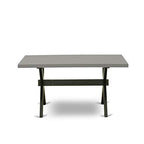 East West Furniture X697Ga650-7 7 Piece Dining Room Furniture Set Consist Of A Rectangle Dining Table With X-Legs And 6 Dark Gotham Linen Fabric Parson Chairs, 40X72 Inch, Multi-Color