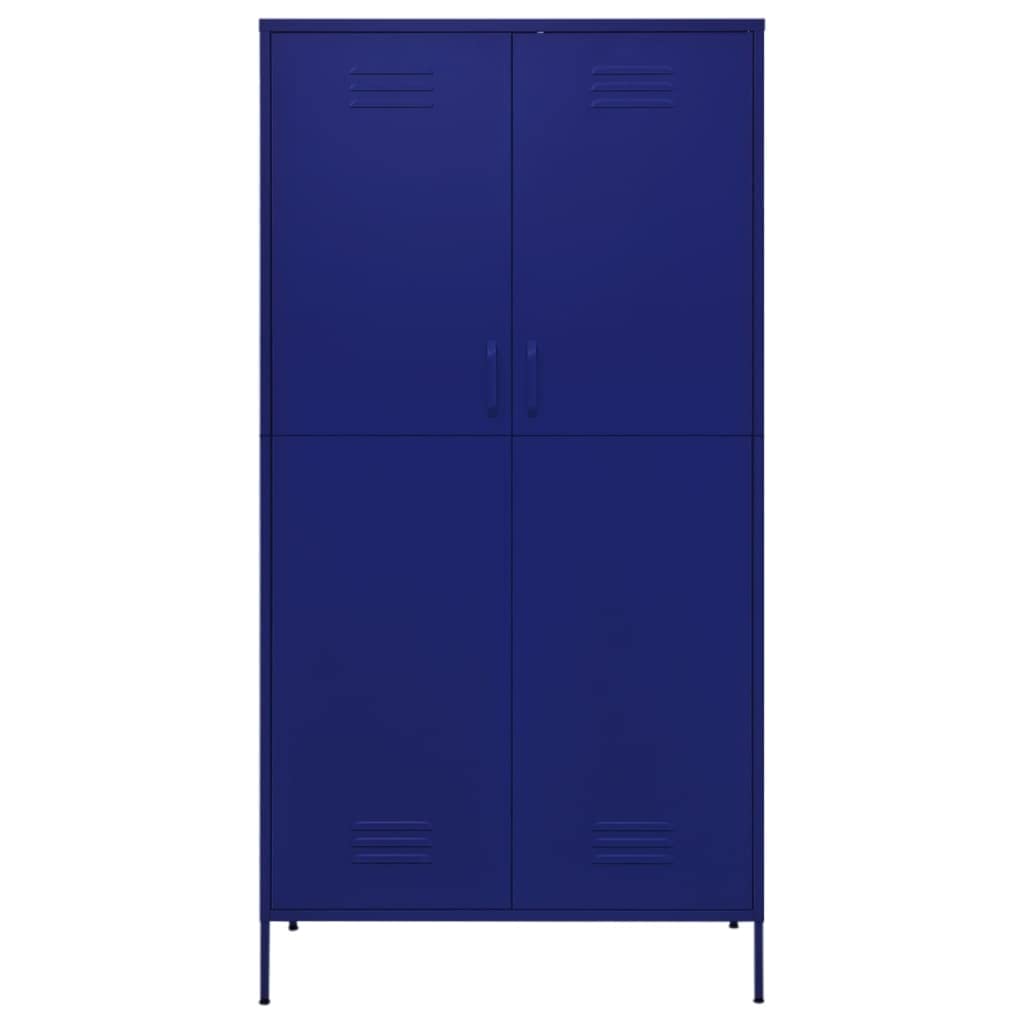 vidaXL Wardrobe Navy Blue 35.4&quot;x19.7&quot;x70.9&quot; Steel