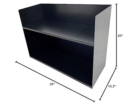 Huron Book Rack 2 Tier, Black Commercial Grade Steel
