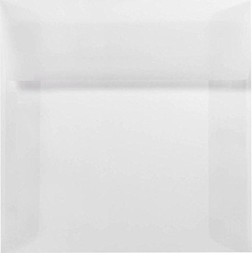 Luxpaper Square Invitation Envelopes | Peel & Press | 7' X 7' | Clear Translucent | 30Lb. Text | 50 Qty